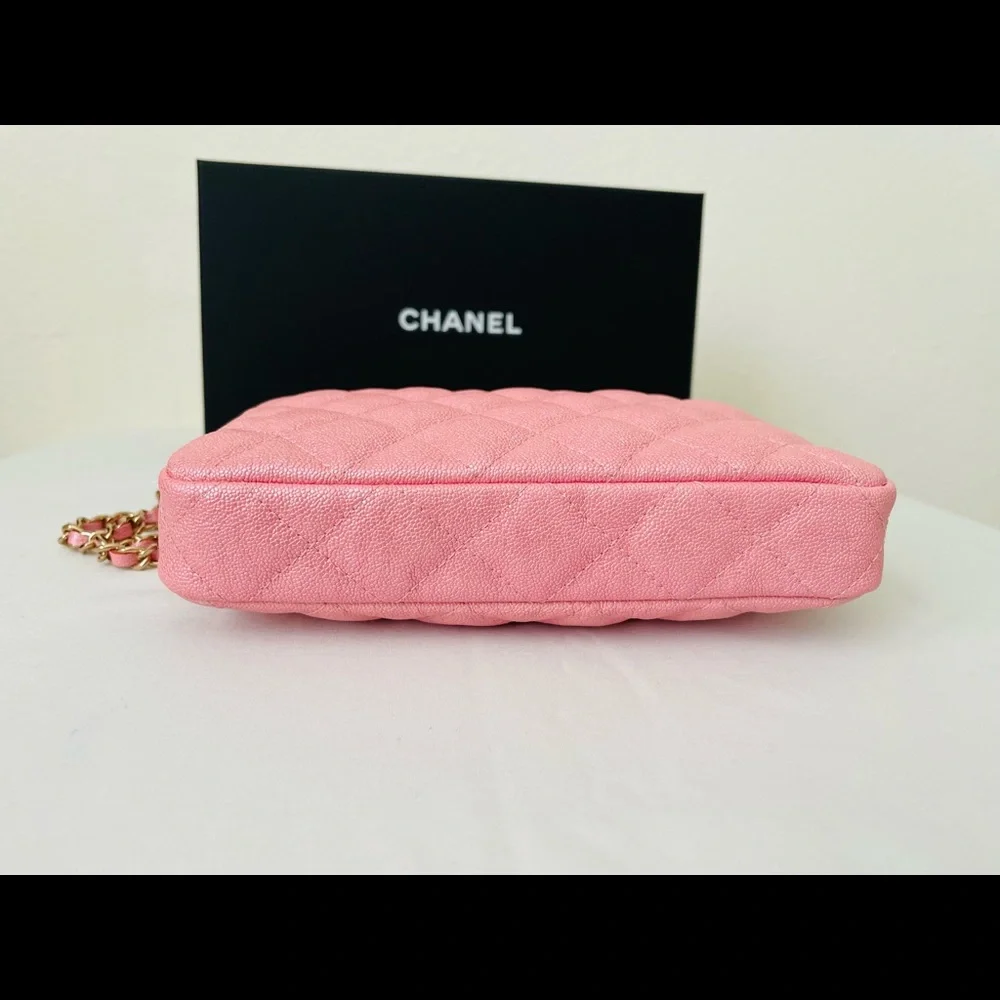 Chanel Pink Iridescent Clutch with Chain - Picture 5 of 14